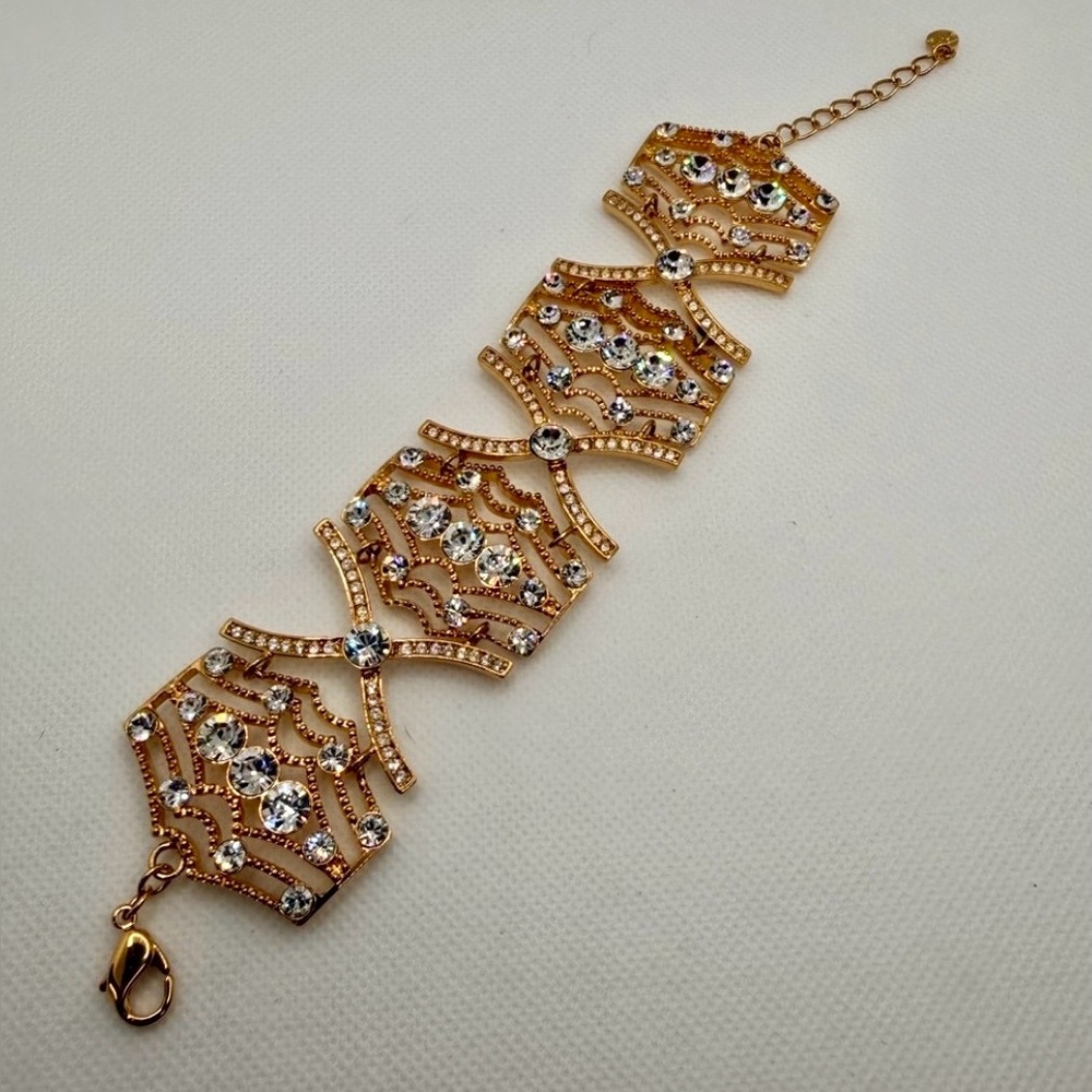 Fifth Avenue Collection Crystal Statement Bracelet | Gold Tone | Boxed